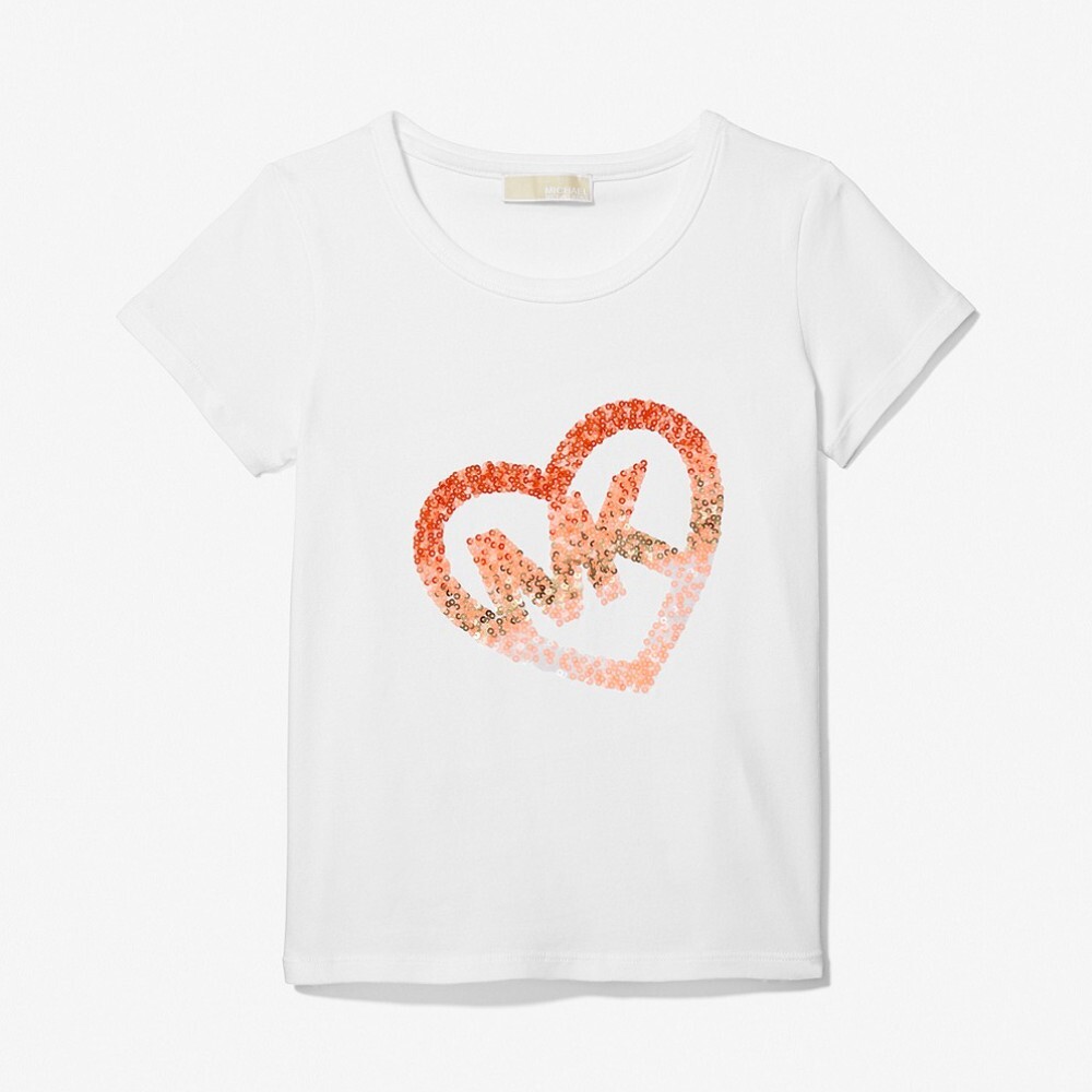 

Футболка Michael Kors Kids Stretch Cotton Sequined Logo, белый