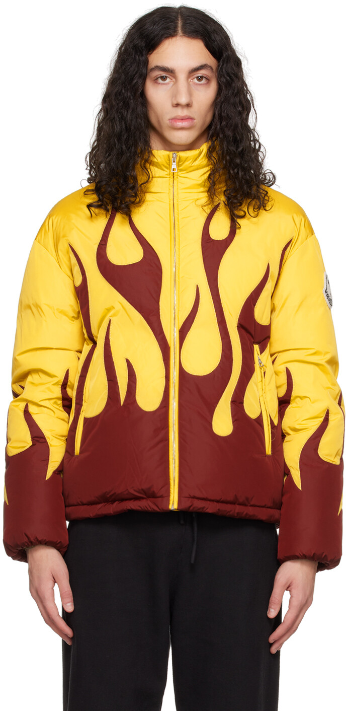 

Пуховик 8 Moncler Palm Angels Yellow & Red Flame Moncler Genius, Коричневый