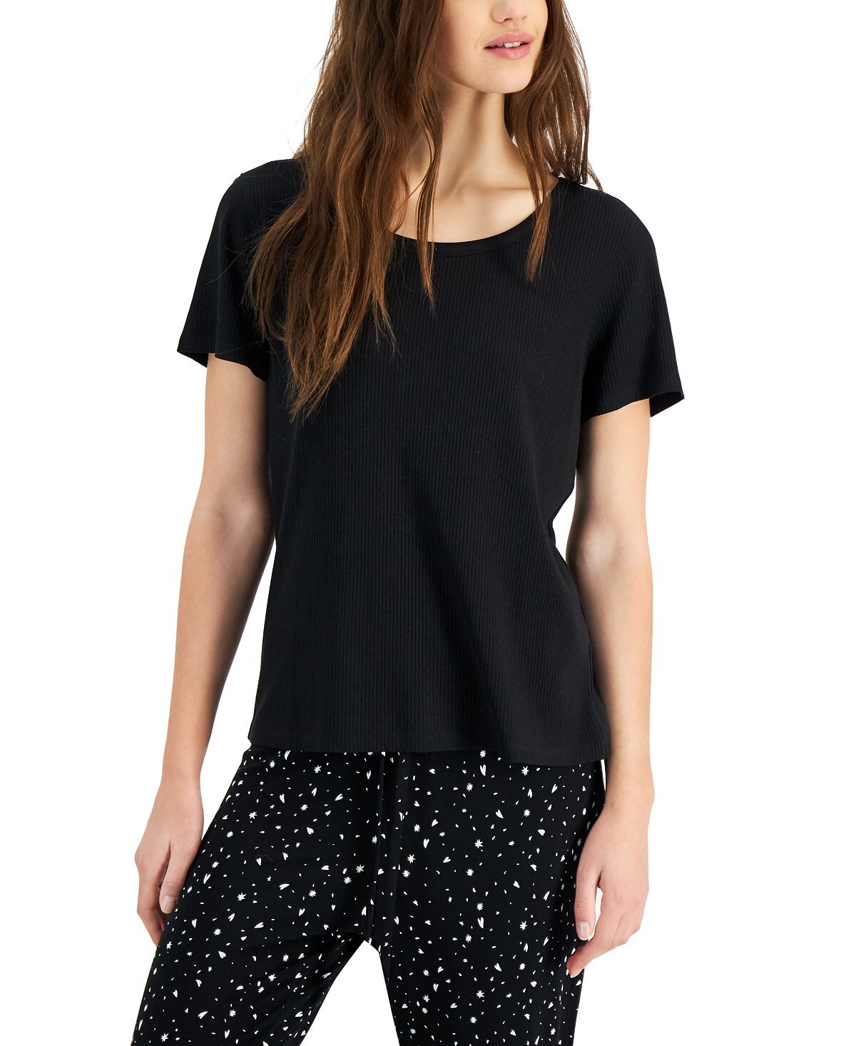 

Однотонный топ для сна в рубчик, созданный для macy's Jenni, мульти