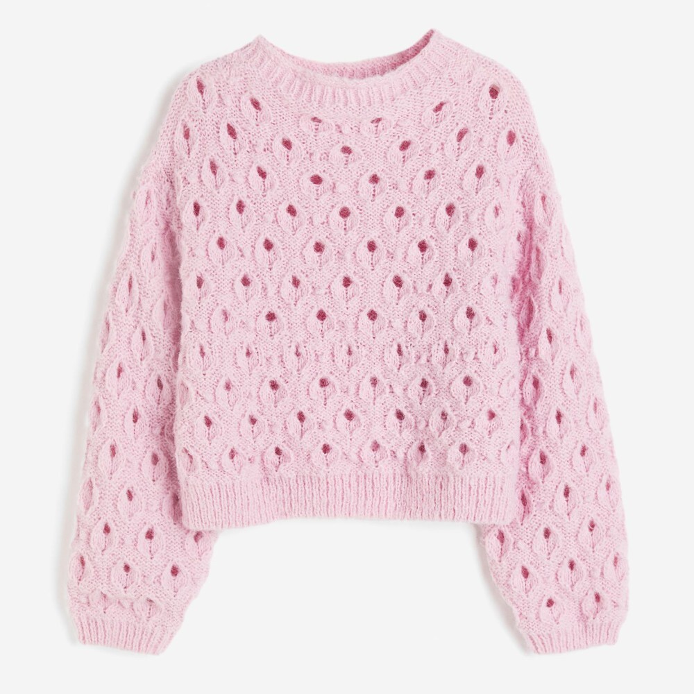 

Свитер H&M Hole-knit, светло-розовый