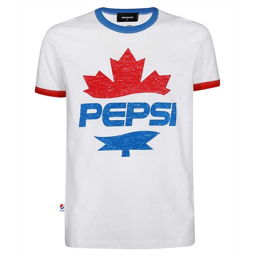 белая футболка с логотипом brothers fading dsquared2 белый Белая футболка For The Of It из коллаборации с Pepsi Dsquared2, белый