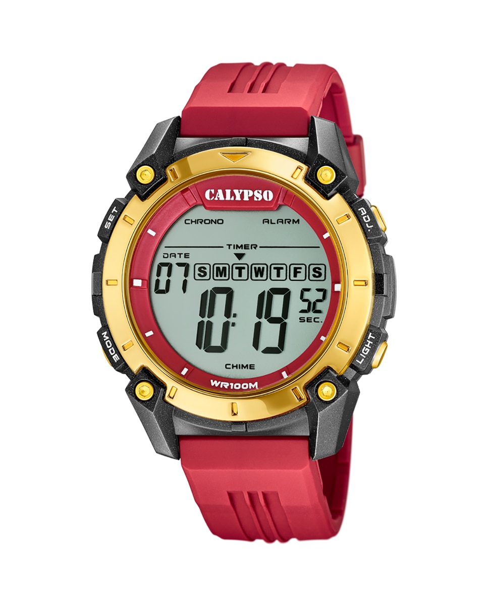 K5814/3 Digital For Man красные резиновые мужские часы Calypso, красный часы мужские женские кварцевые с резиновым ремешком