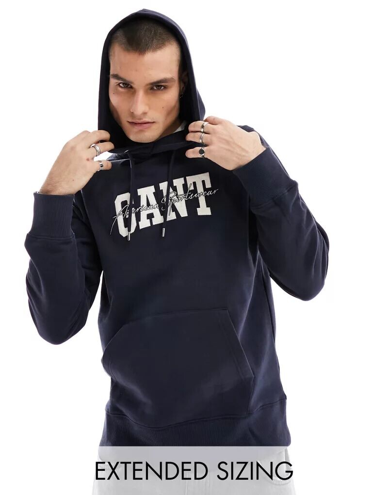 

Темно-синяя худи с логотипом GANT Collegiate Arch