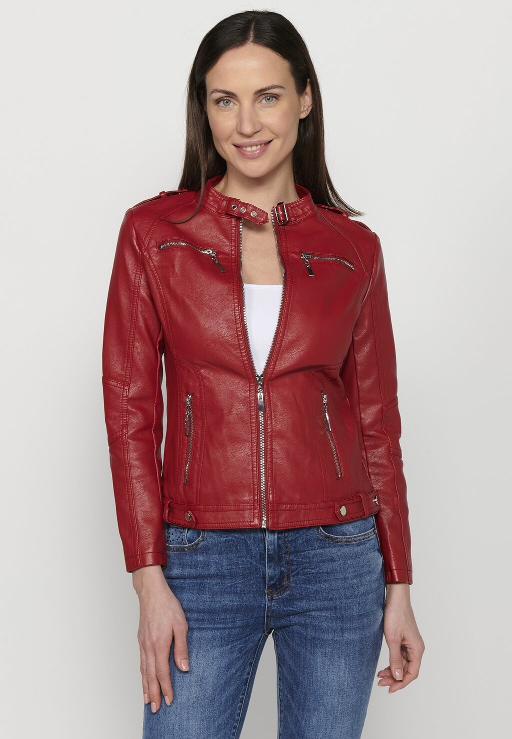 

Куртка из искусственной кожи Koroshi, цвет rojo red