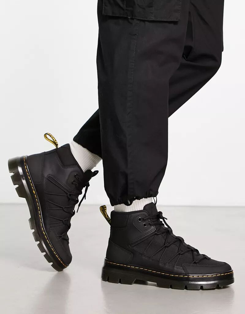 Доктор Черные ботинки Martens Buwick 6 Extra Tough с люверсами Dr Martens цена и фото