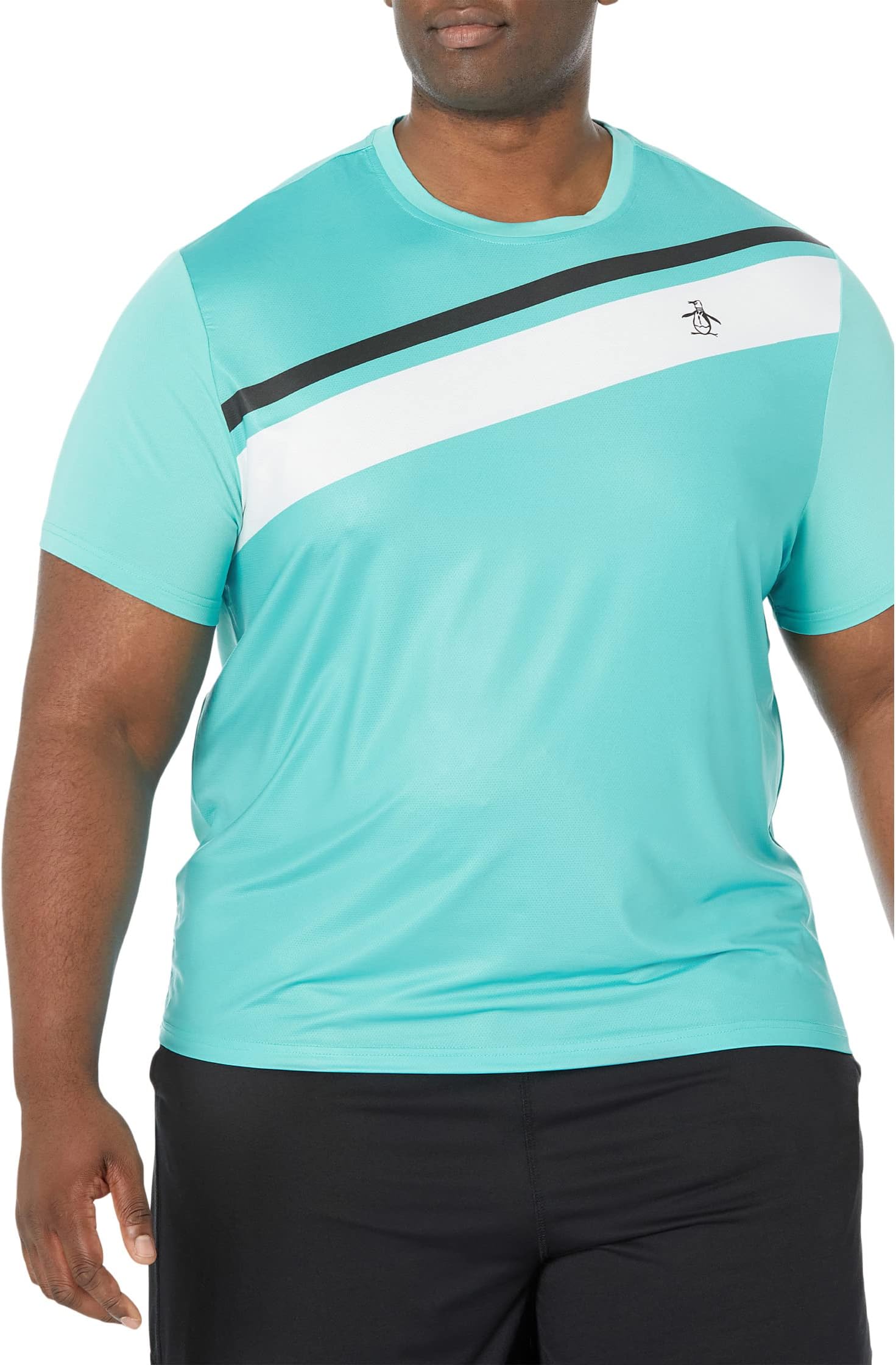 Теннисная футболка Performance с цветными блоками и принтом Original Penguin Golf, цвет Baltic