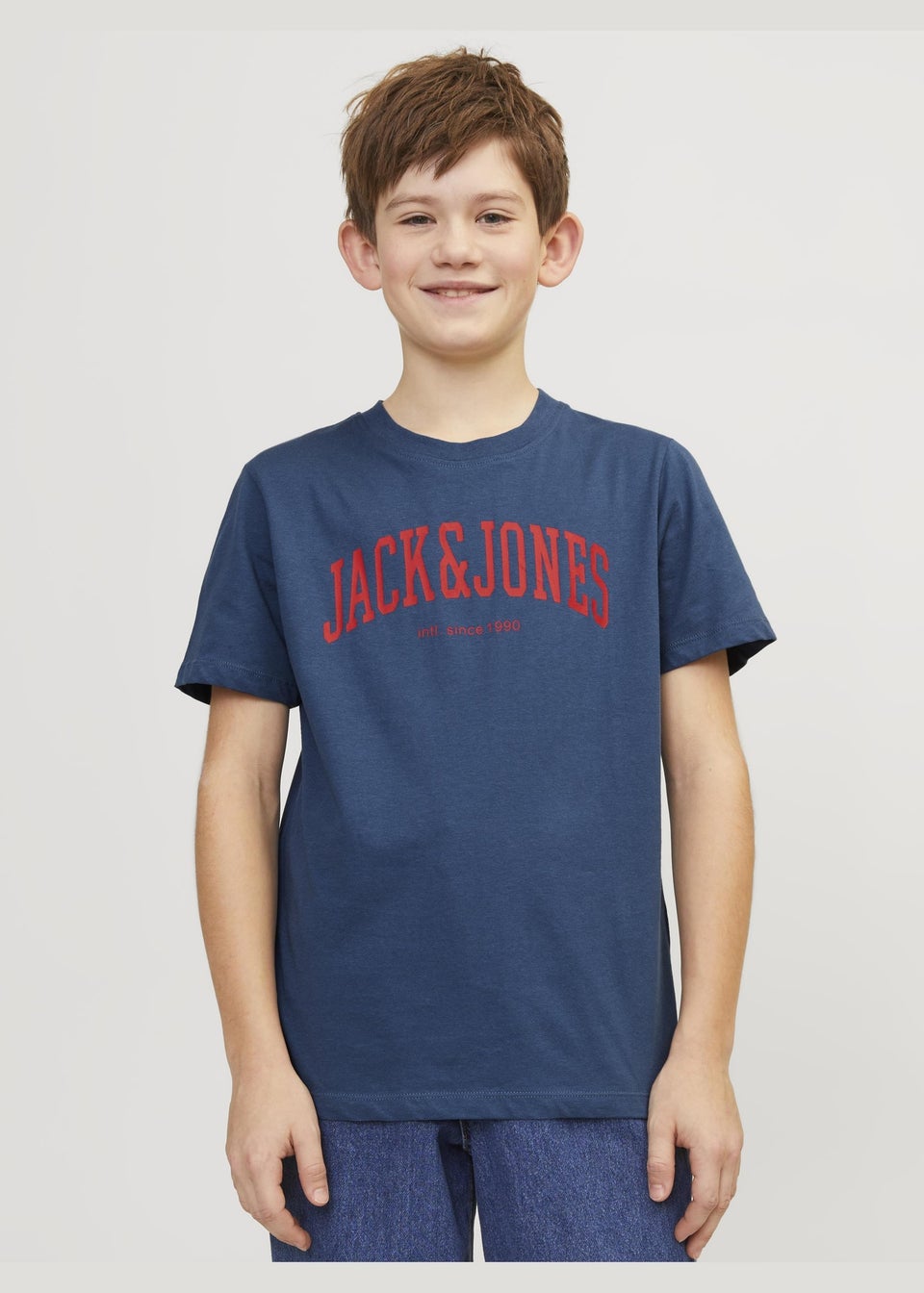 цена Jack and Jones Синяя футболка с круглым вырезом для мальчиков (6–16 лет)