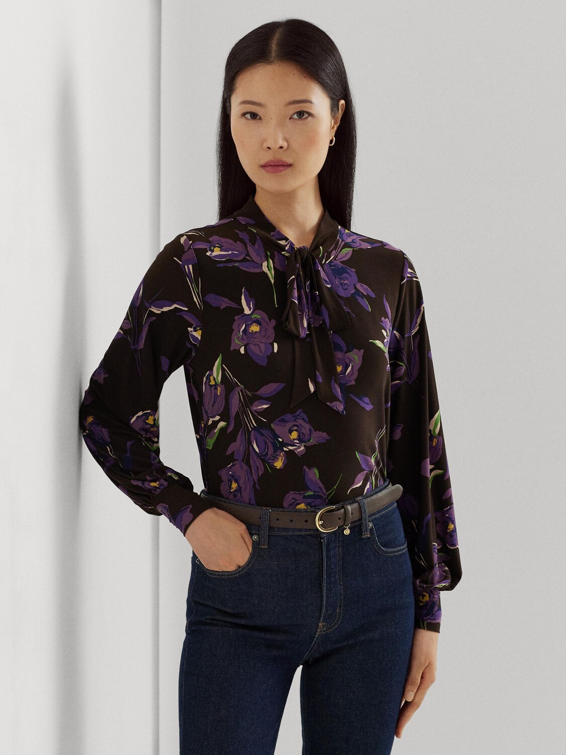 

Топ Lauren Kathlinda с цветочным принтом Ralph Lauren, коричневый/фиолетовый