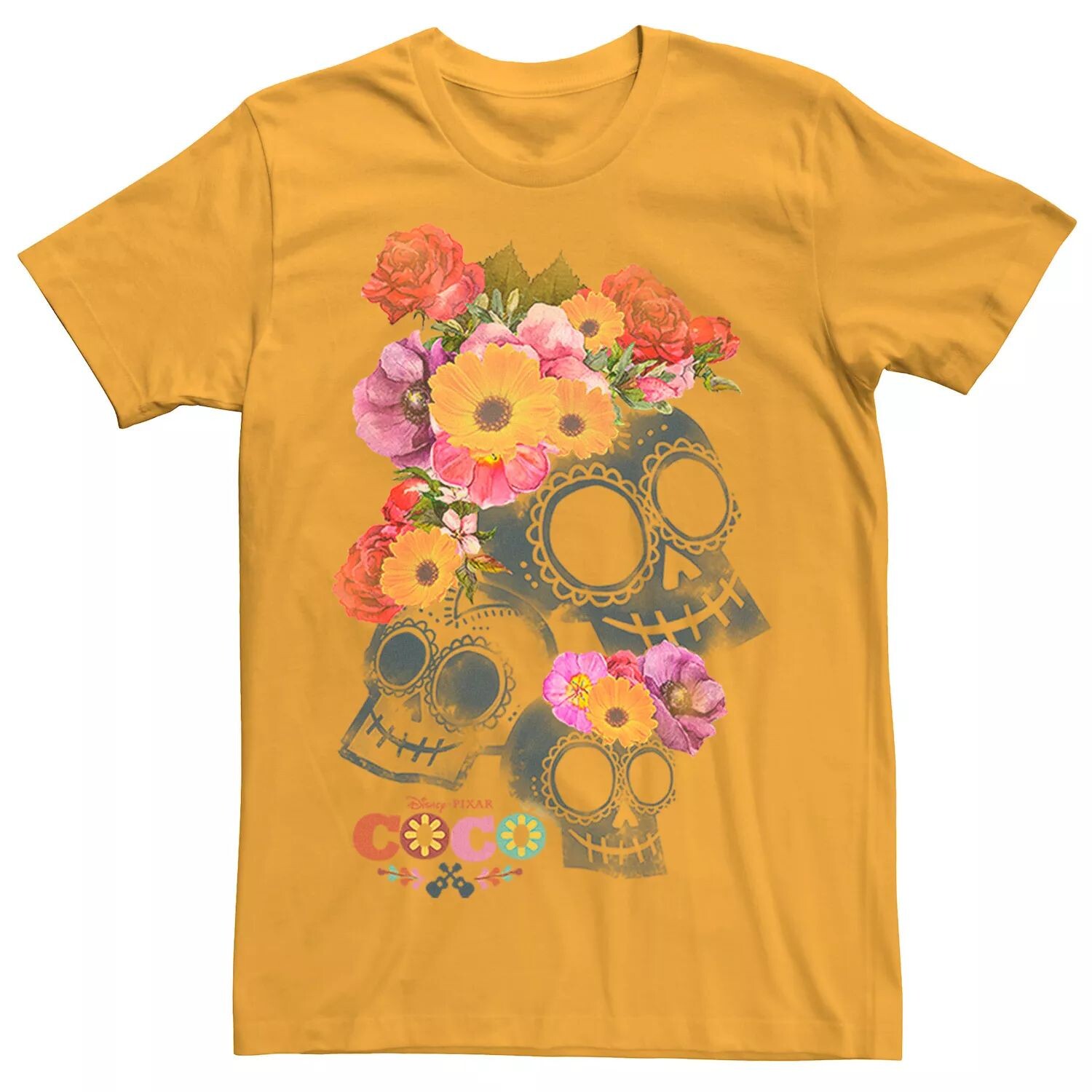 

Мужская футболка Disney/Pixar Coco Calaveras с цветочным принтом и черепами Licensed Character