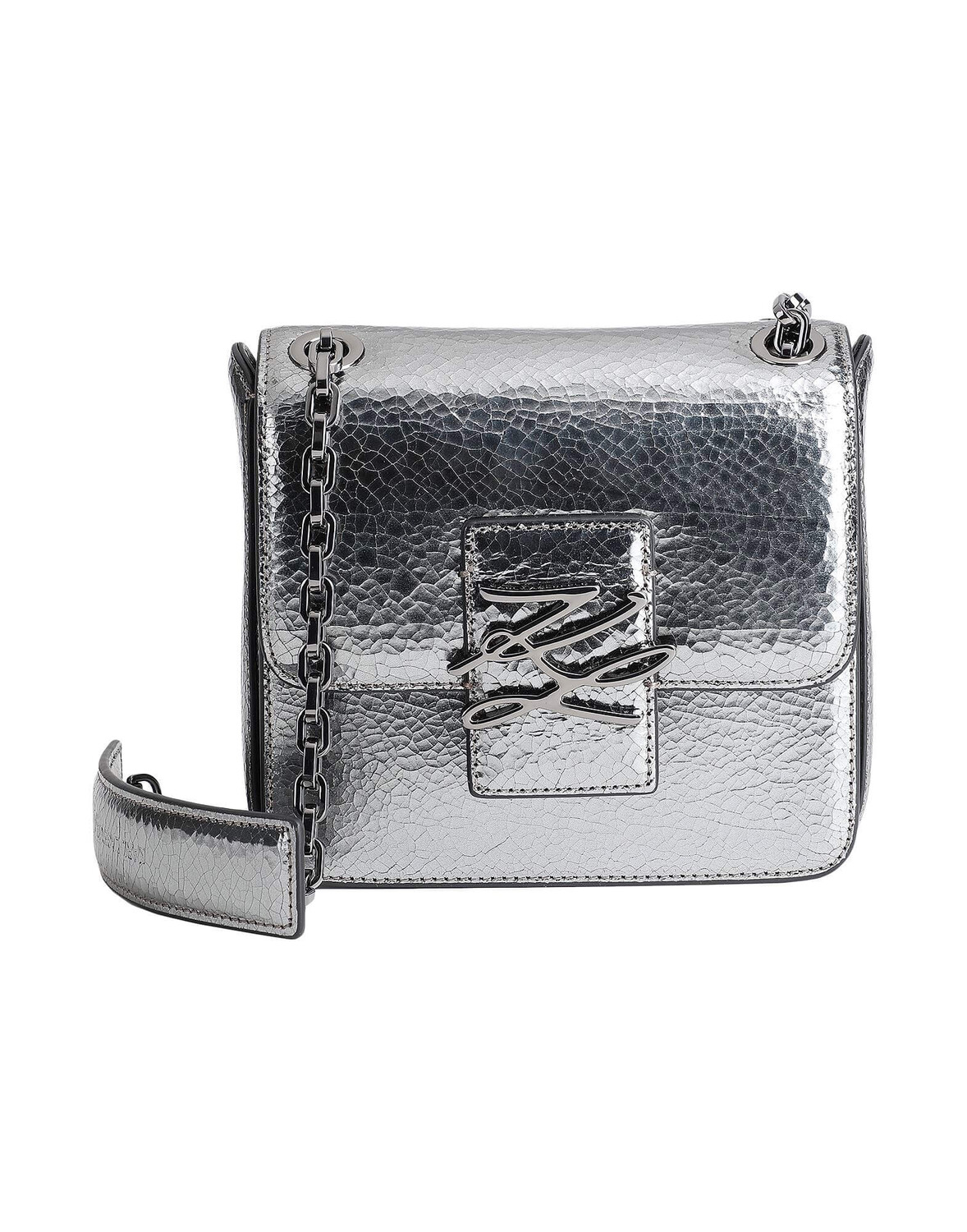 

Сумка через плечо Karl Lagerfeld K/autograph Metallic Sm Shb, серебристый
