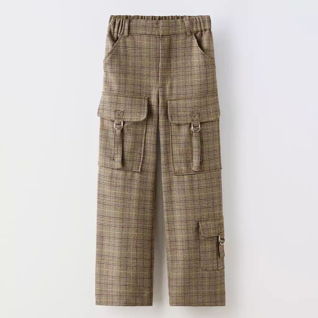 

Брюки ZARA Plaid Work, коричневый