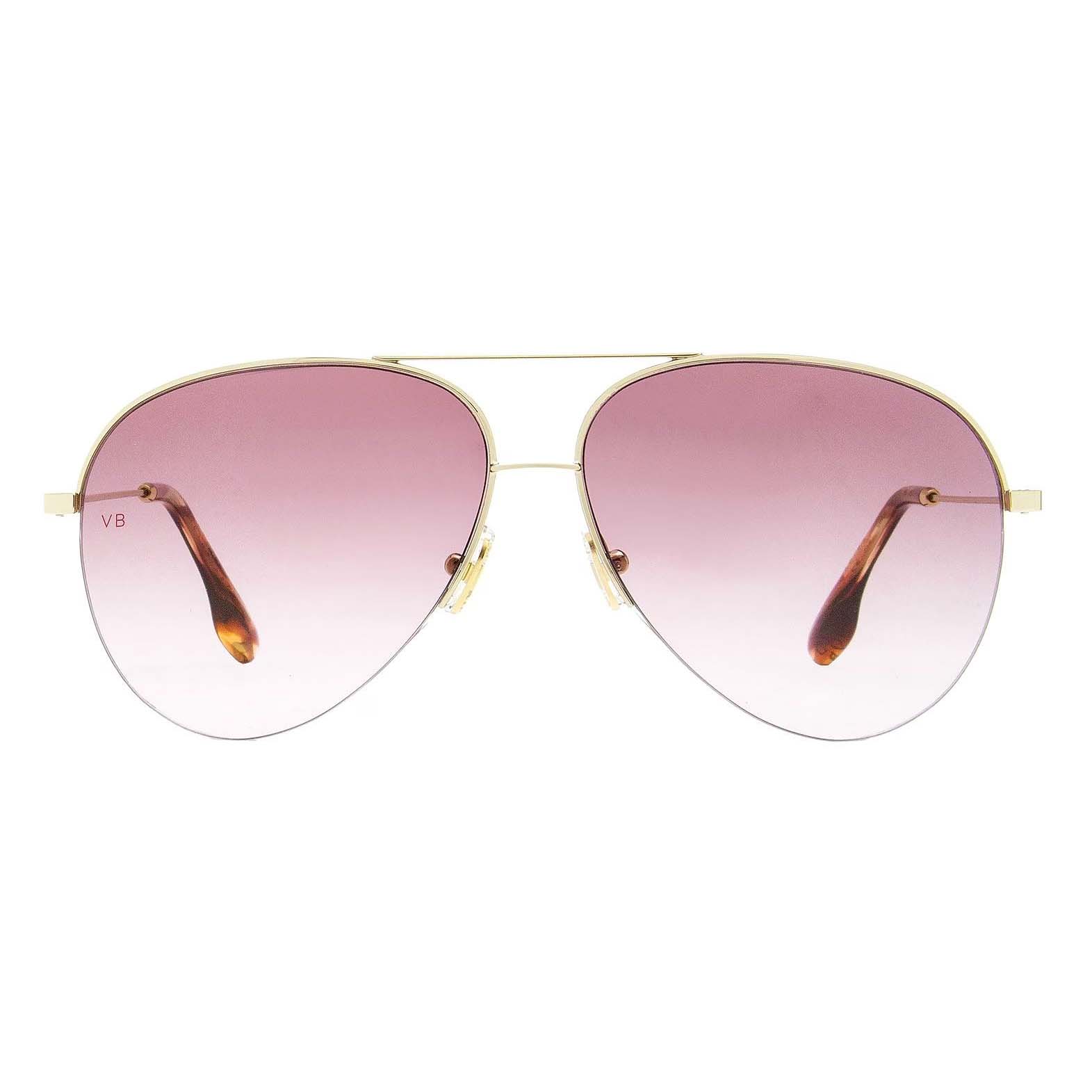 цена Солнцезащитные очки Victoria Beckham Aviator VB90S, золотой/розовый