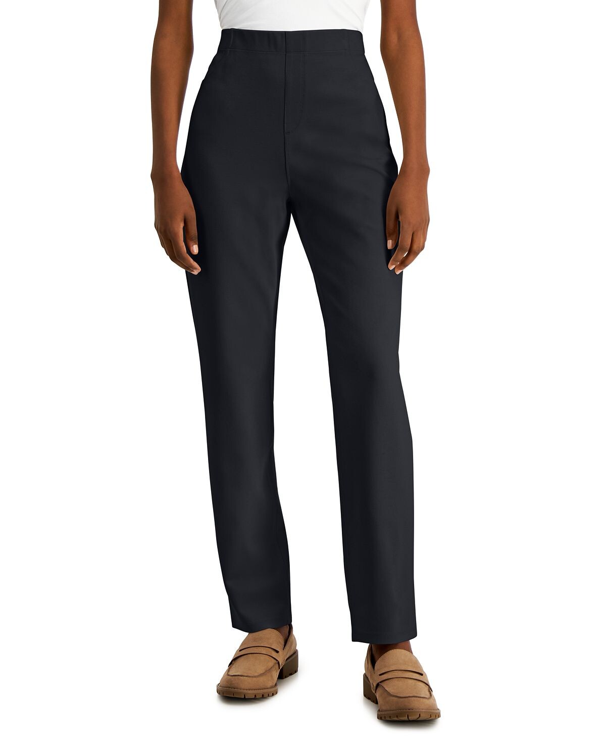 

Брюки petite comfort без застежек, созданные для macy's Karen Scott, мульти, Черный