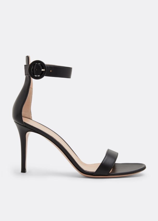 

Сандалии GIANVITO ROSSI Portofino leather sandals, черный