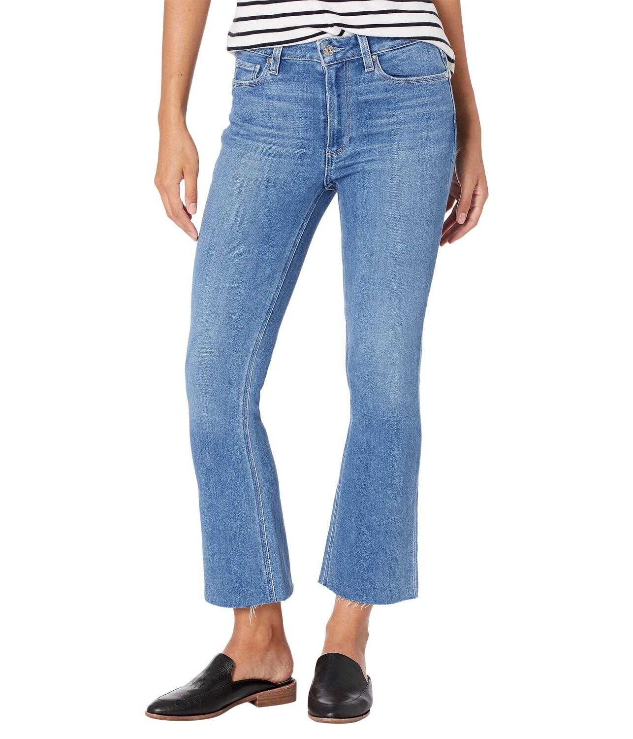 

Джинсы Paige, Colette Crop Flare w/ Raw Stringy Hem in Lover