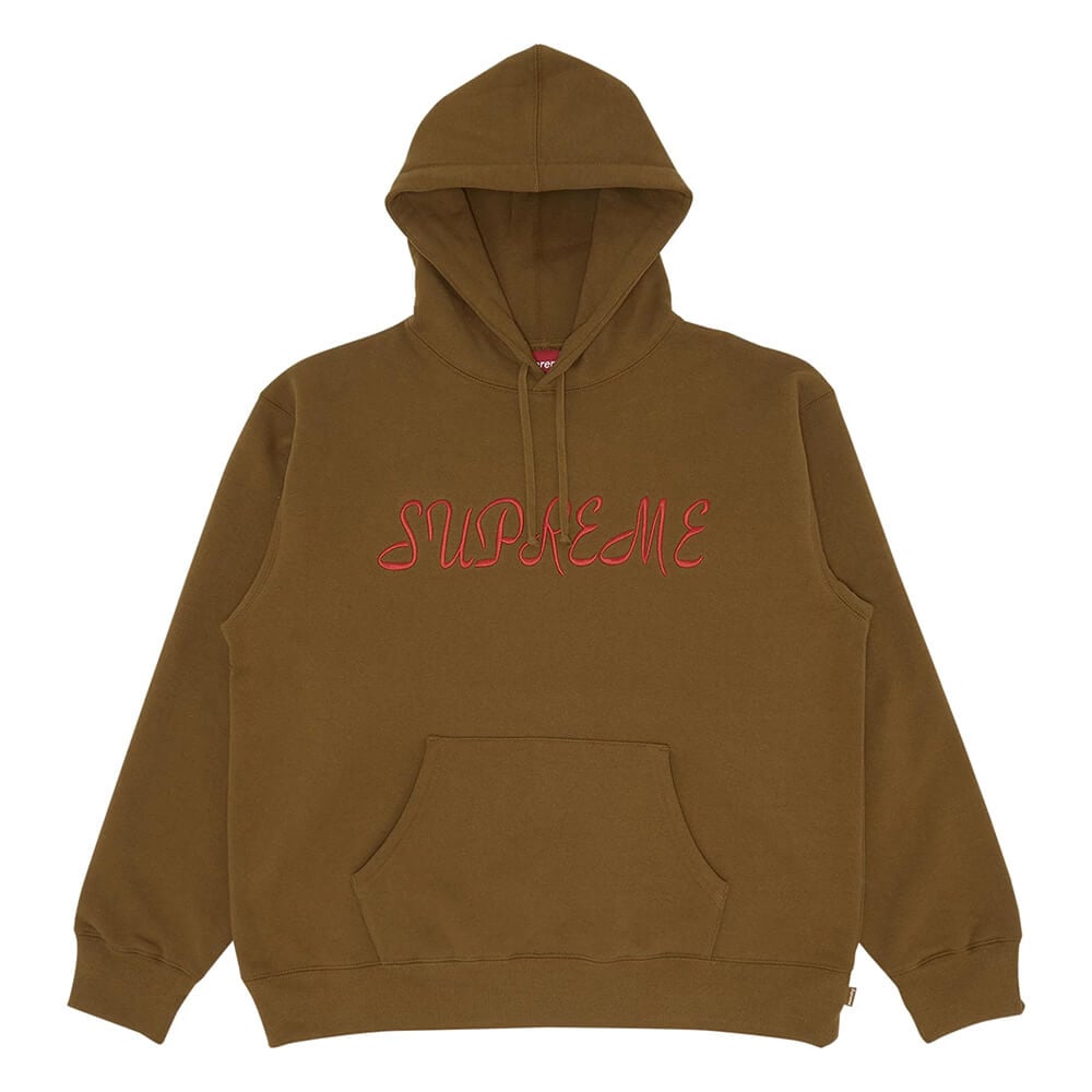 

Толстовка Supreme Script Hooded, светло-коричневый