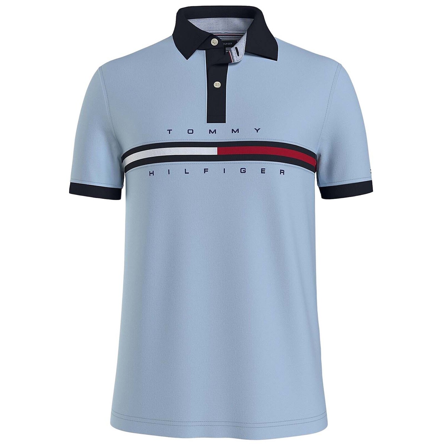 

Поло Tommy Hilfiger Bar Stripe, голубой