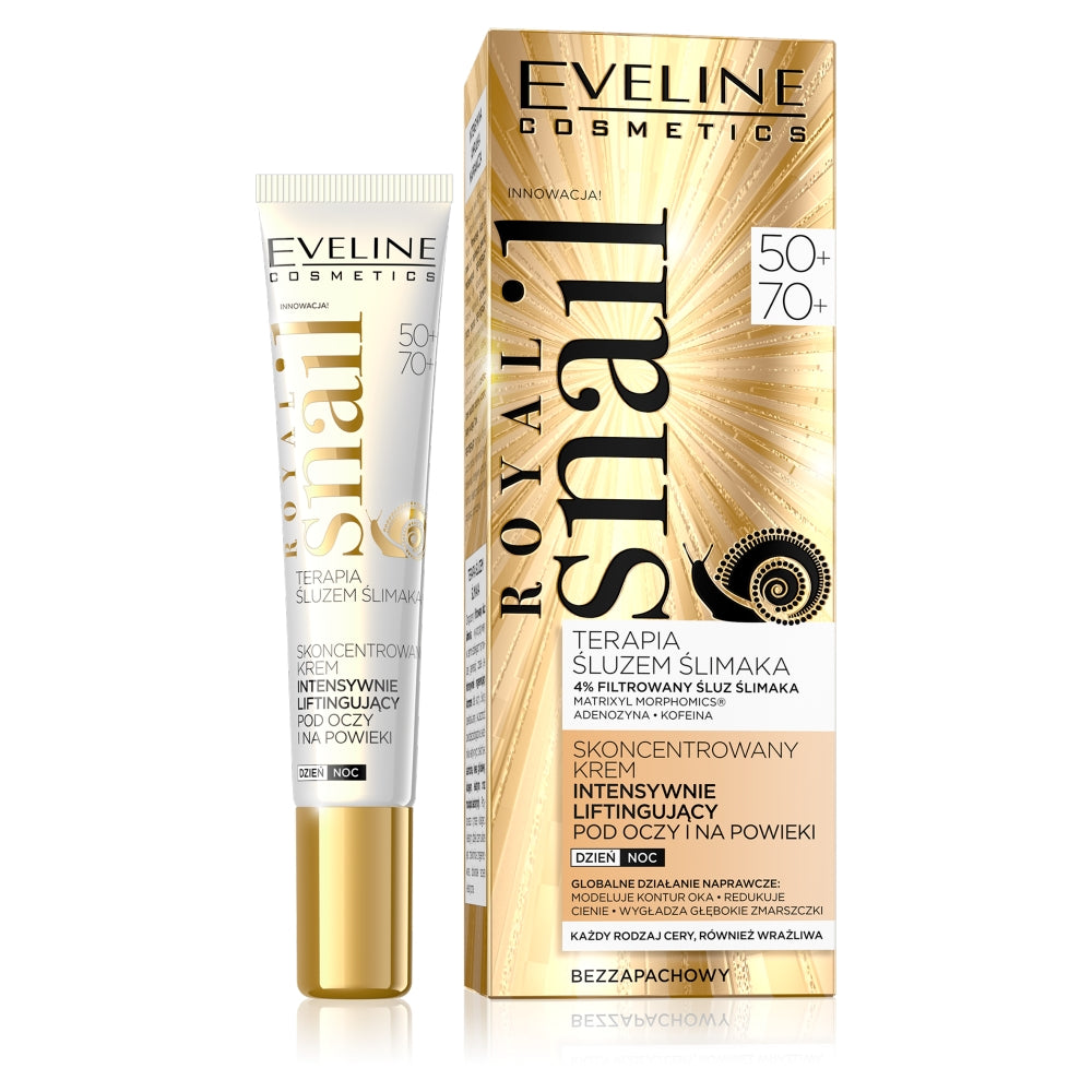 Eveline Cosmetics Royal Snail 50+/70+ концентрированный интенсивно подтягивающий крем для кожи вокруг глаз и век 20мл аппарат для омоложения кожи вокруг глаз l