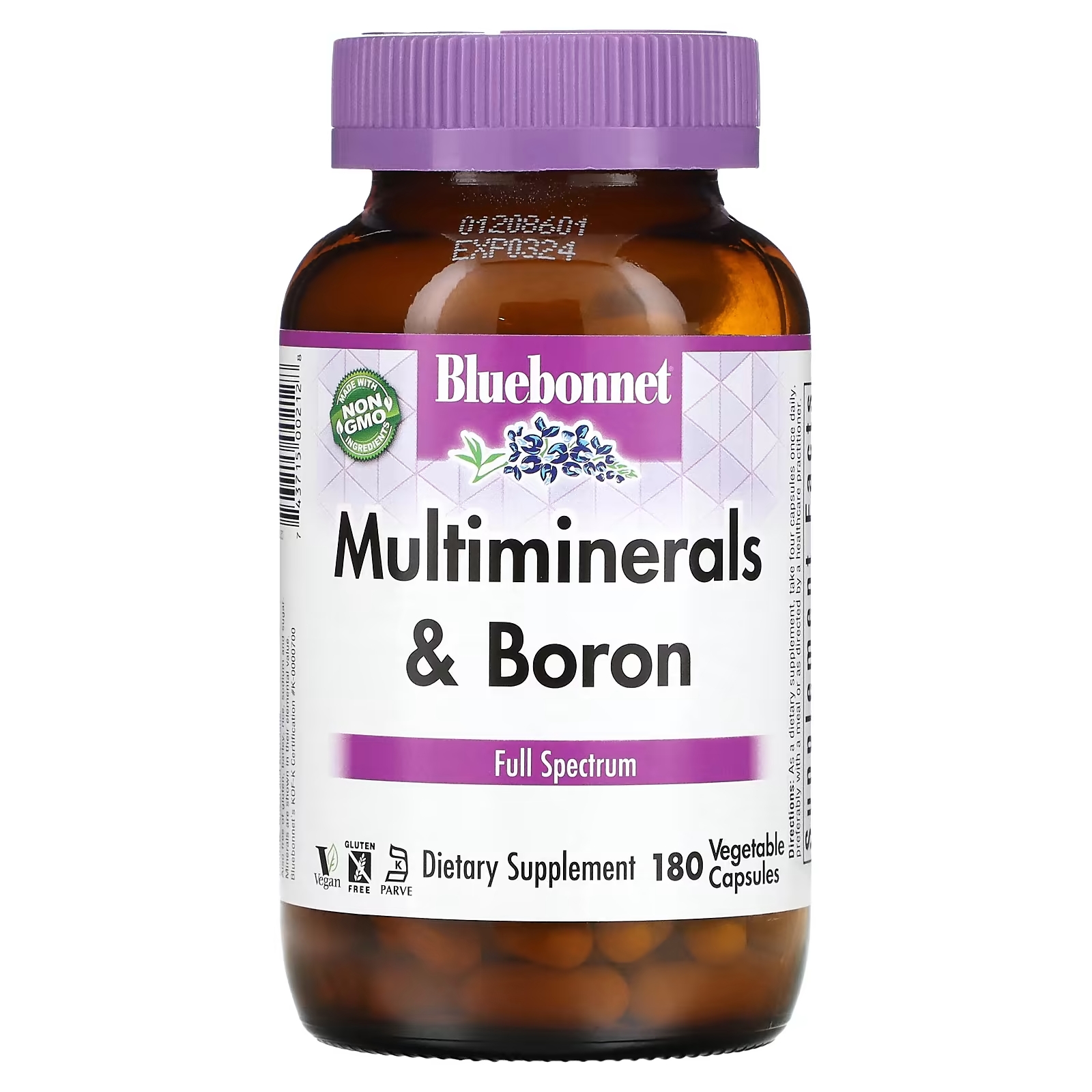Bluebonnet Nutrition Мультиминералы и бор, 180 растительных капсул