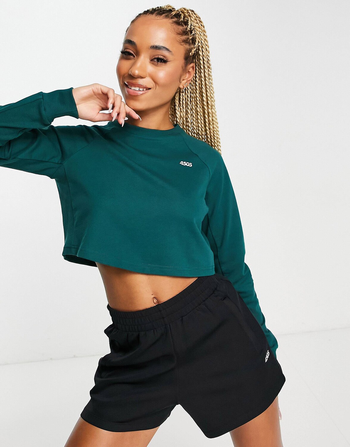 

Зеленый укороченный спортивный свитер ASOS 4505