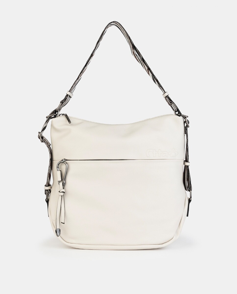 

Бежевый хобо-трансформер в рюкзак Caminatta, бежевый