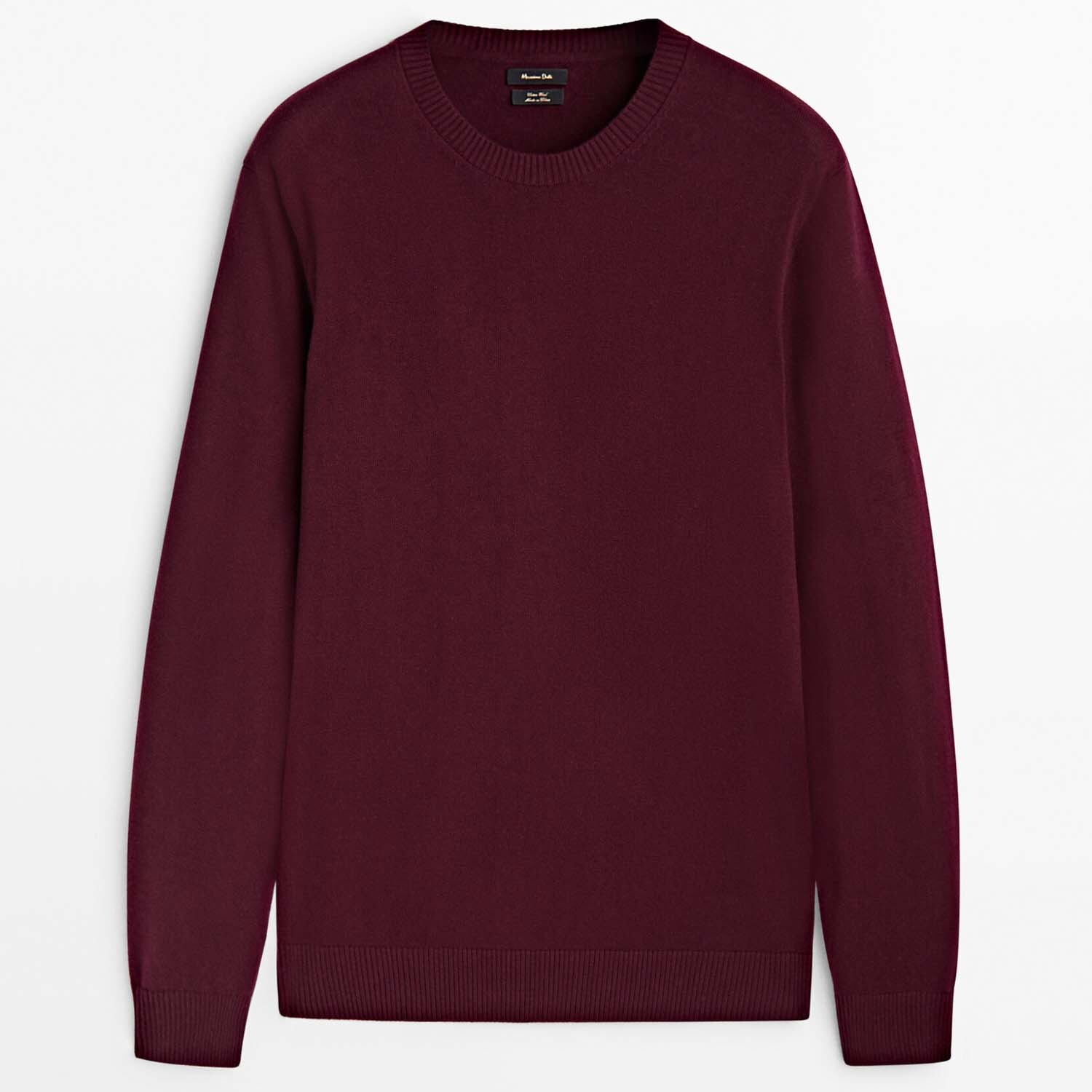 

Свитер Massimo Dutti Crew Neck Knit, темно-бордовый