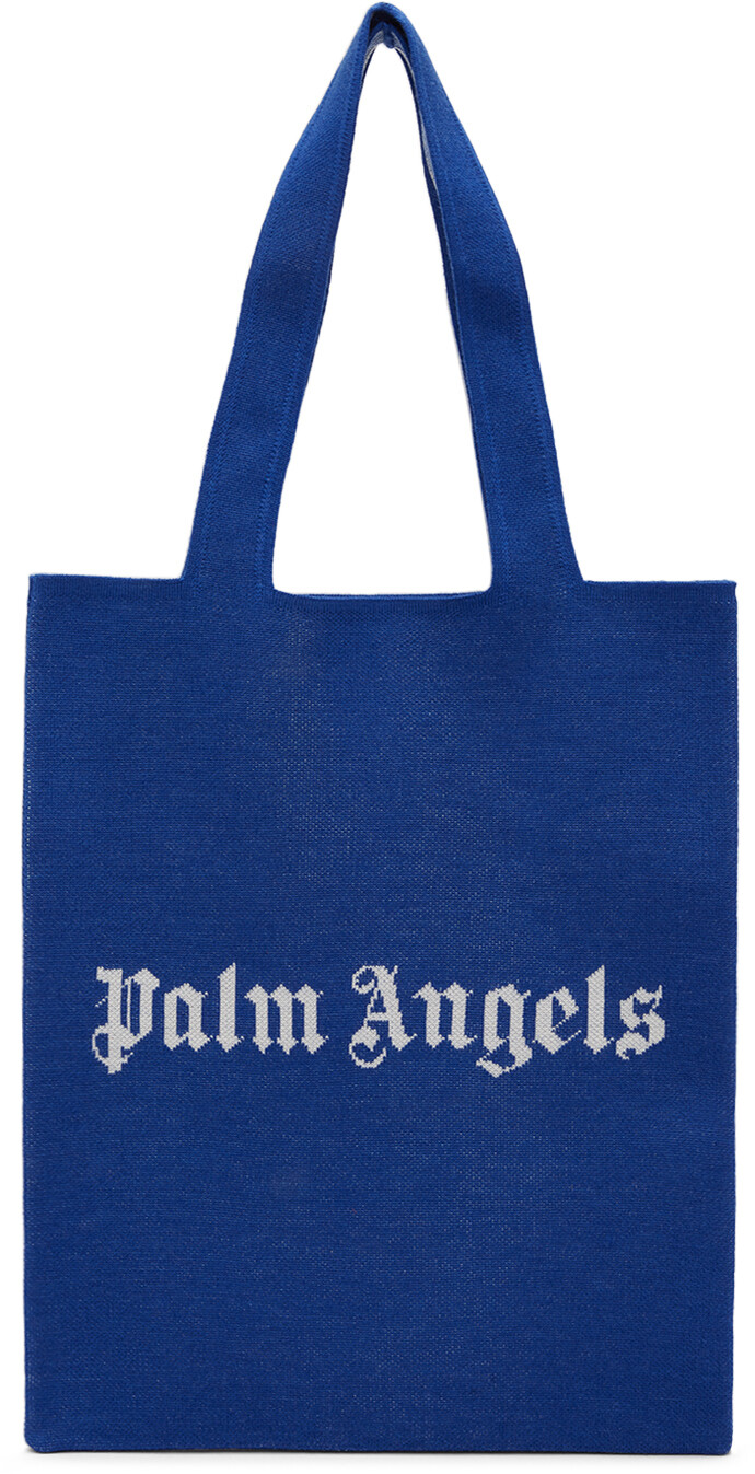 

Синяя вязаная большая сумка-шоппер Palm Angels