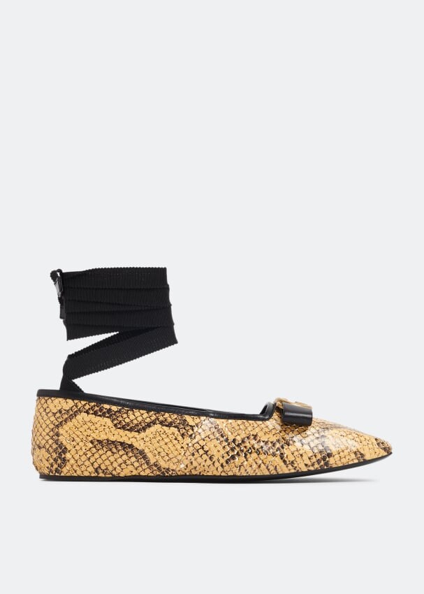 

Балетки GUCCI Double G ballet flats, животный принт