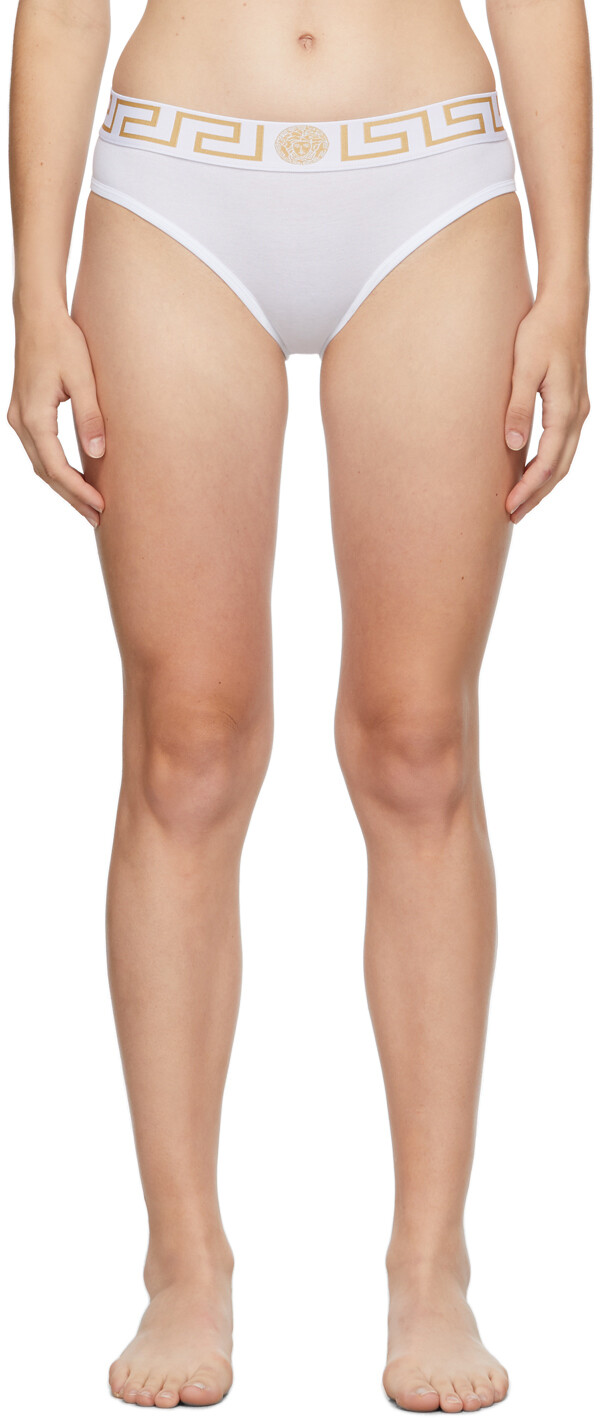 

Белые трусы с каймой Greca Versace Underwear