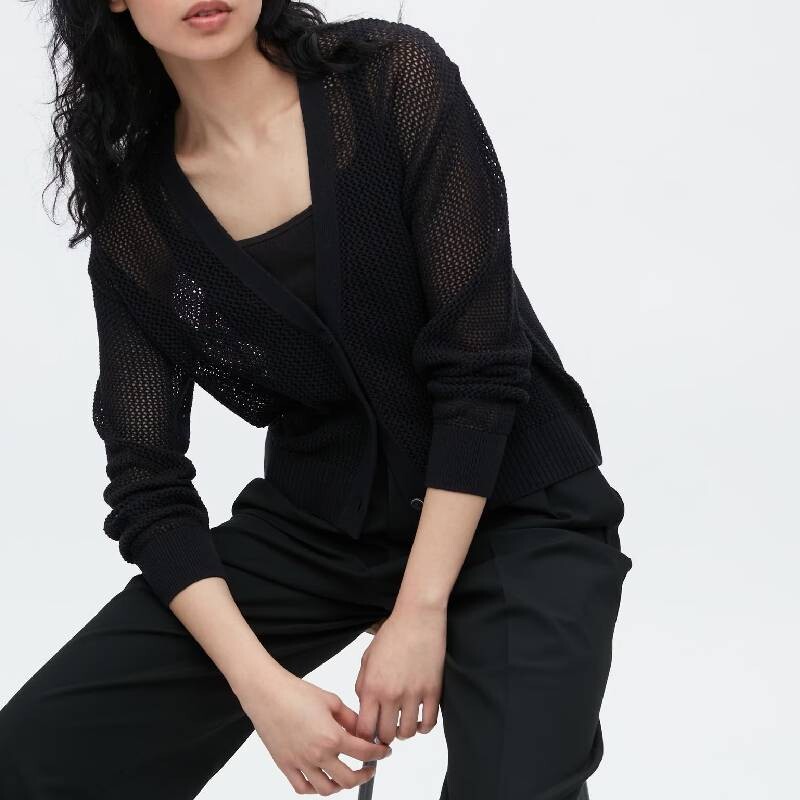 

Кардиган Uniqlo Mesh Short, черный