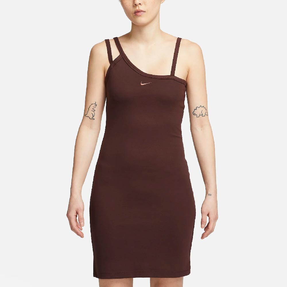 

Платье Nike Sportswear Everyday Modern Women's Asymmetrical Tank Dress, коричневый