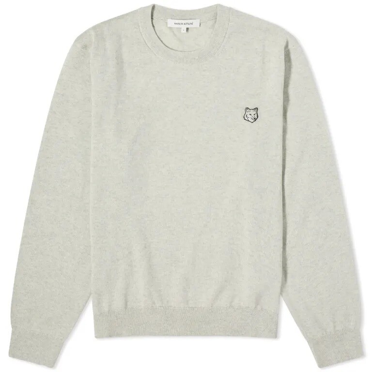 Свитшот Maison Kitsune Bold Fox Head Patch Crew, светло-серый