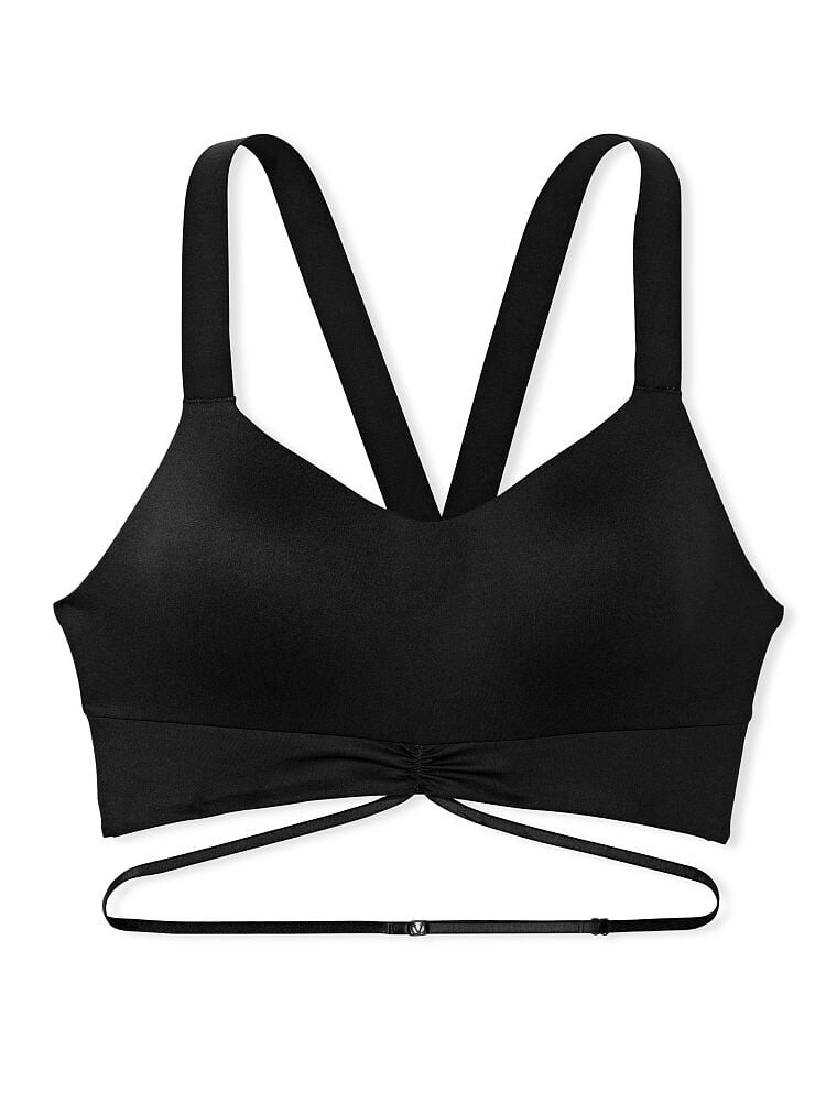 

Спортивный бюстгальтер Victorias Secret Love Cloud Strappy Ruched Sports, черный