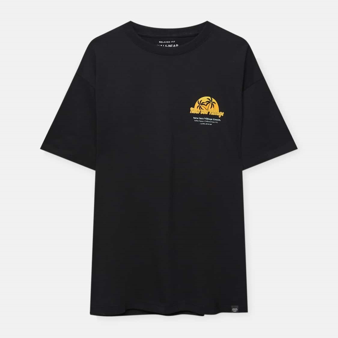 

Футболка Pull&Bear Short Sleeve With Print, черный