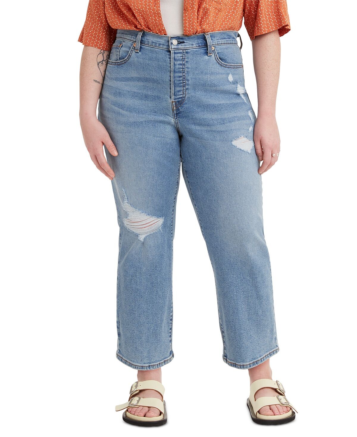 

Модные джинсы прямого кроя на танкетке больших размеров Levi's, мульти