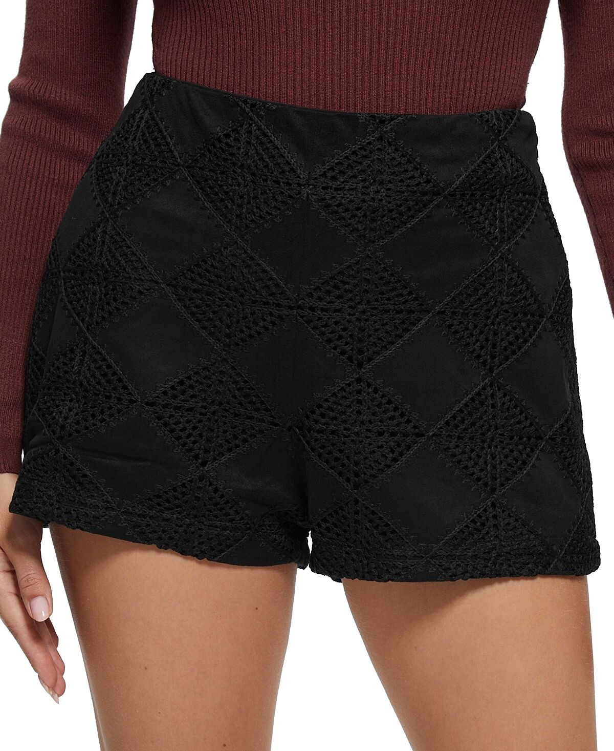 

Женские шорты из искусственной замши с отделкой крючком kimana GUESS, мульти