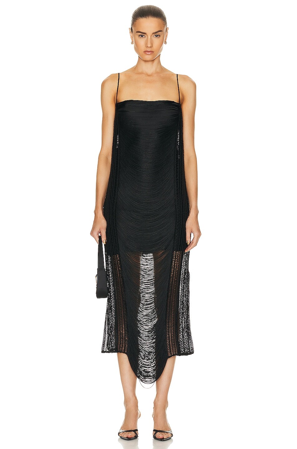 

Платье макси Patbo Draped Fringe, черный