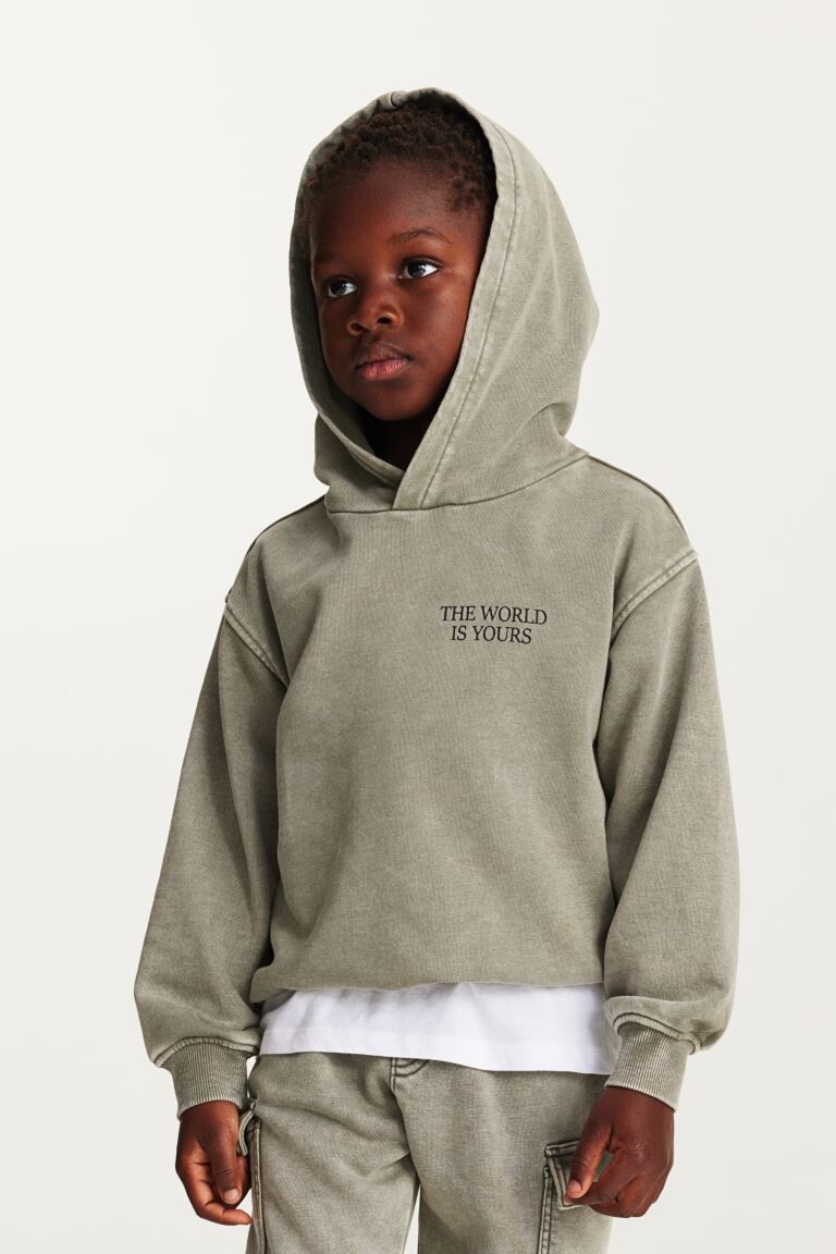 

Толстовка с потертым эффектом и принтом H&M