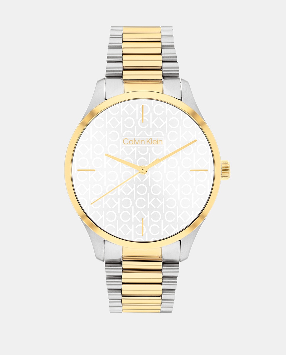 35 02 браслет из желтого золота с жемчугом Женские часы Iconic 25200167 из стали Calvin Klein, серебро