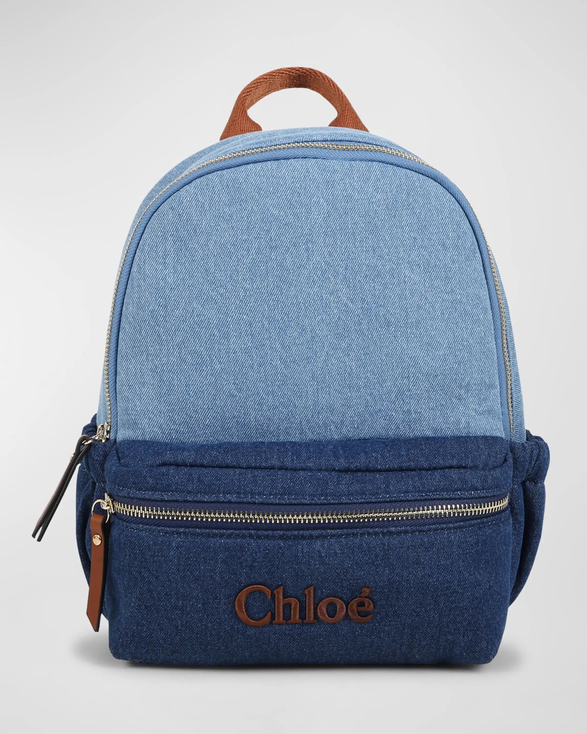 

Детский двухцветный хлопковый джинсовый рюкзак Chloe, цвет Denim Blue