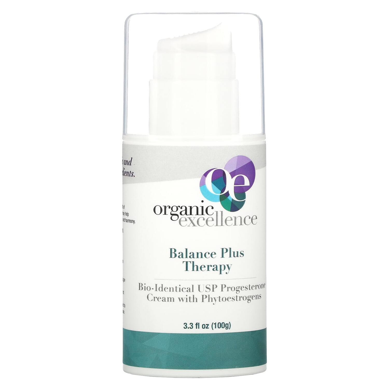

Balance Plus Therapy, крем с биоидентичным прогестроном USP и фитоэстрогенами, 100 г (3,3 жидк. унции), Organic Excellence