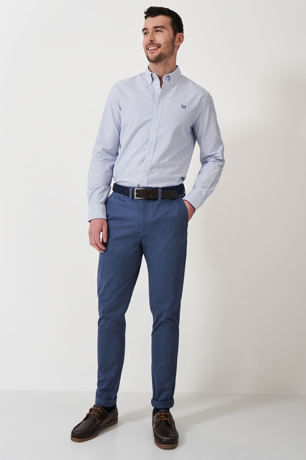 

Брюки-Чиносы Crew Clothing приталенного кроя Crew Clothing Company, синий