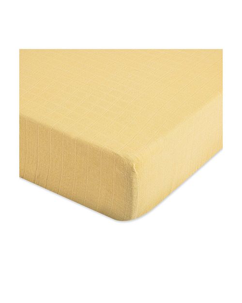 Простыня на подкладке для кроватки Crane Baby, цвет Yellow фото