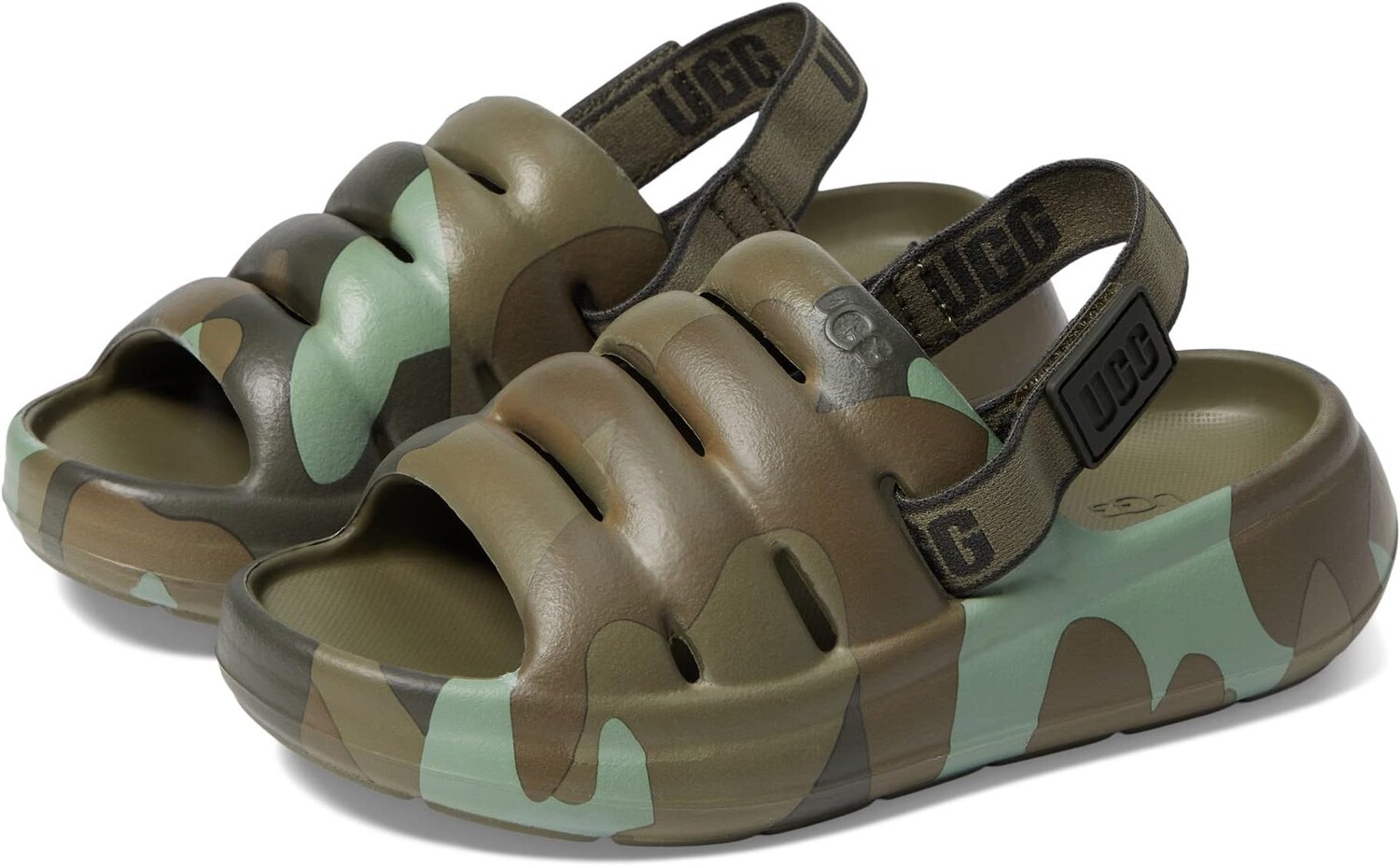 

Сандалии UGG Kids Sport Yeah Camopop, цвет Moss Green