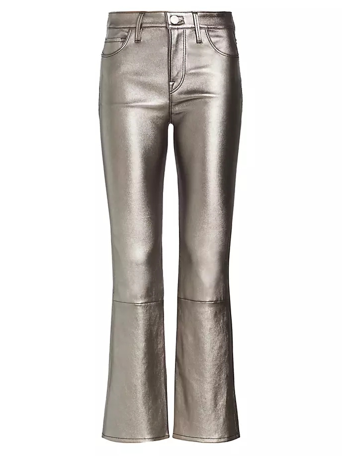 

Кожаные брюки цвета металлик Le Crop Mini Boot Frame, цвет silver