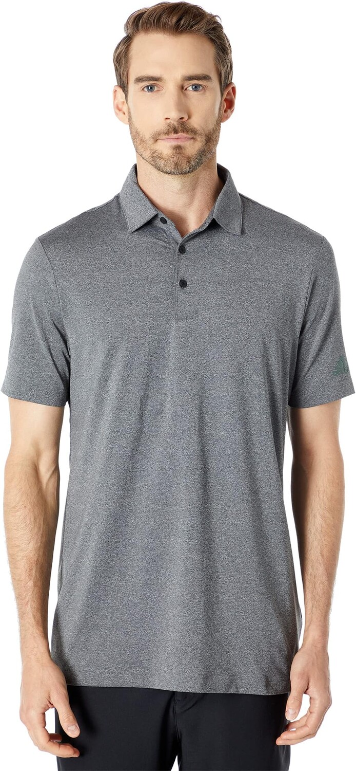 

Поло Ultimate365 Primegreen Heather adidas, цвет Black Melange