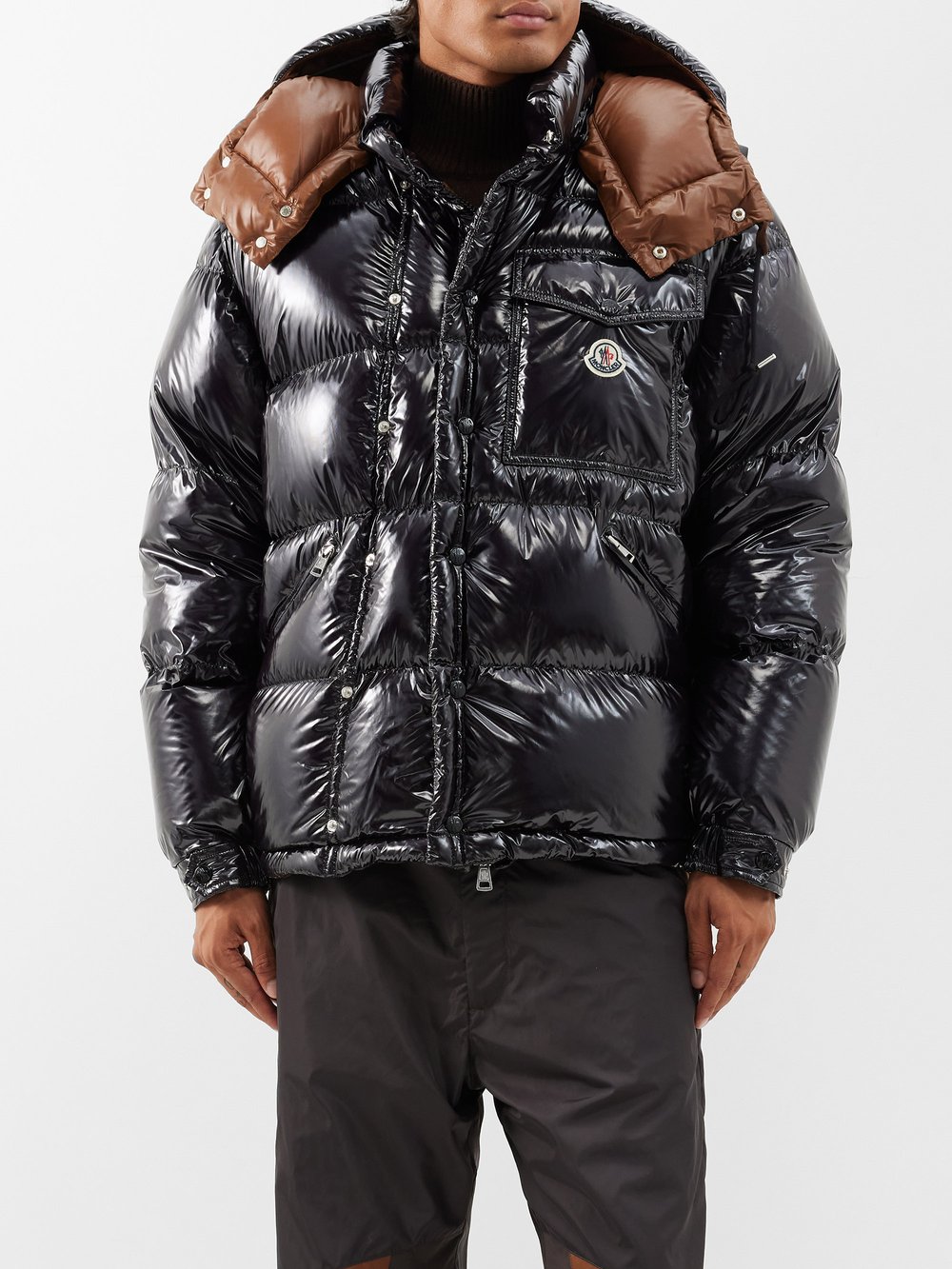 

Стеганое пуховик karakorum со съемными рукавами Moncler, черный