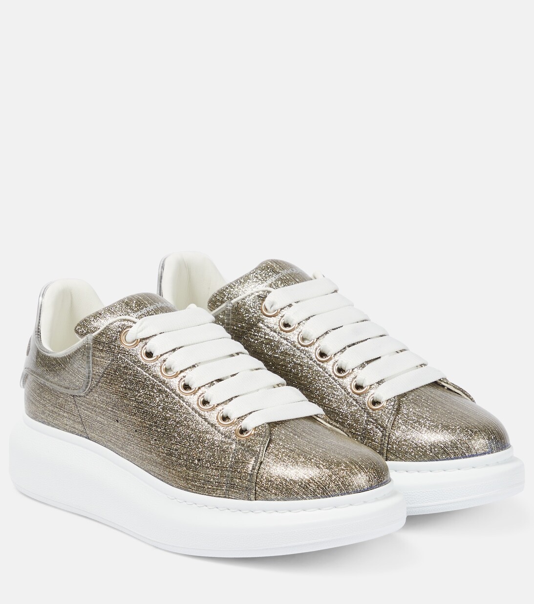 

Кроссовки с эффектом металлик Alexander McQueen, золотой