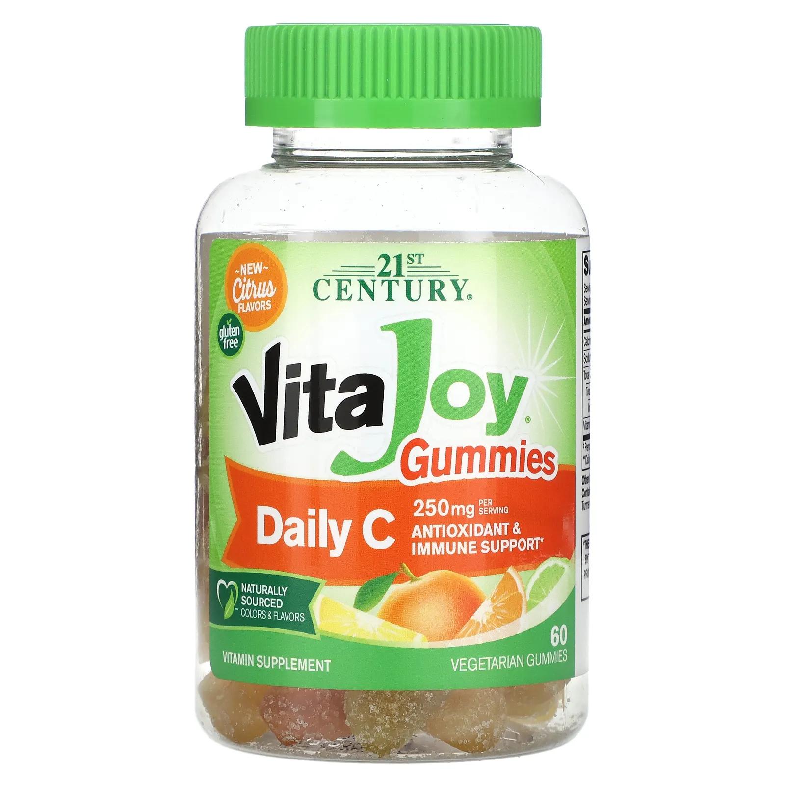 21st Century VitaJoy дневная доза витамина C 60 вегетарианских жевательных таблеток 21st century vitajoy дневная доза витамина c 250 мг 60 вегетарианских жевательных мармеладок