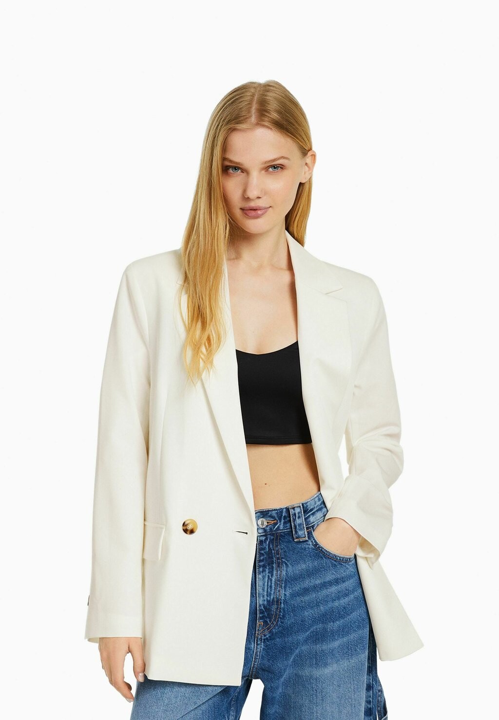 

Короткое пальто Bershka, белый